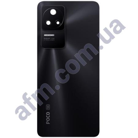 Задня кришка Xiaomi Poco F4/ Redmi K40S сіра Night Black + Скло камери