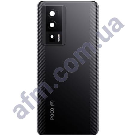 Задня кришка Xiaomi Poco F5 Pro чорна + Скло камери