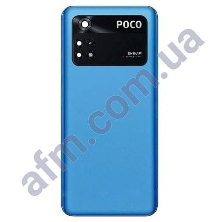 Задня кришка Xiaomi Poco M4 Pro 4G блакитна Cool Blue + Скло камери
