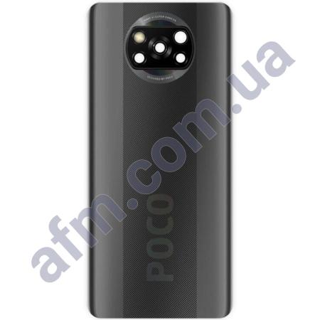 Задня кришка Xiaomi Poco X3/ X3 NFC 64 MP сіра Shadow Gray + Скло камери