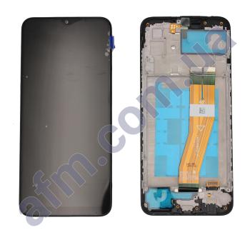 Дисплей Samsung сервісний A035F Galaxy A03 (160.5*72) чорний + рамка GH81-21625A
