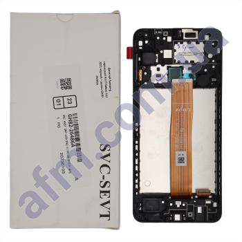 Дисплей Samsung сервісний A127 Galaxy A12 2021 чорний + рамка GH82-26485A