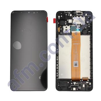 Дисплей Samsung сервісний A127 Galaxy A12 2021 чорний + рамка GH82-26485A