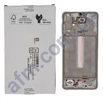 Дисплей Samsung сервисный A336 Galaxy A33 5G белый + рамка GH82-28143B