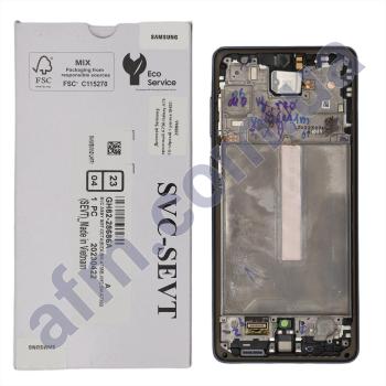Дисплей Samsung сервисный A736 Galaxy A73 5G чёрный + рамка GH82-28884A