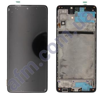 Дисплей Samsung сервисный M515 M51 2020 чёрный + рамка GH82-23568A
