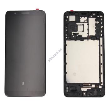 Дисплей Samsung A013F Galaxy A01 Core чёрный + рамка