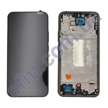 Дисплей Samsung A346B Galaxy A34 OLED (Small LCD) чёрный + рамка