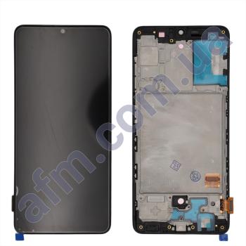 Дисплей Samsung A415 Galaxy A41 OLED (Small LCD) чорний + рамка