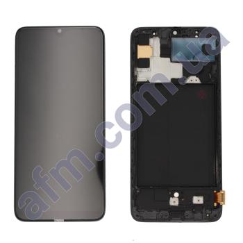 Дисплей Samsung A705F Galaxy A70 OLED (Small LCD) чёрный + рамка