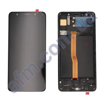 Дисплей Samsung A750F Galaxy A7 2018 OLED (Small LCD) чёрный + рамка
