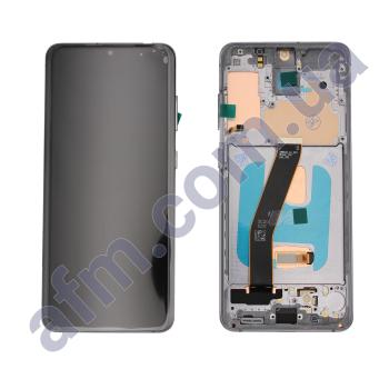 Дисплей Samsung G980 Galaxy S20 OLED чёрный + рамка