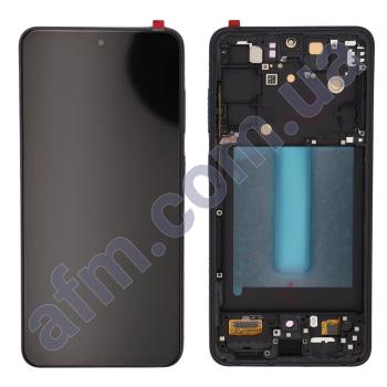Дисплей Samsung G990B Galaxy S21FE OLED (Small LCD) чёрный + рамка серая
