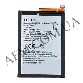 АКБ оригінал Tecno BL-39LT Tecno Spark 4 KC2/ Tecno Camon 12 CC7S