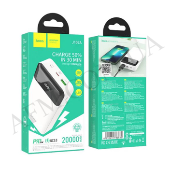 Зовнішній акумулятор (Power Bank) Hoco J102A PD20W + QC3.0 (20000 mAh) білий