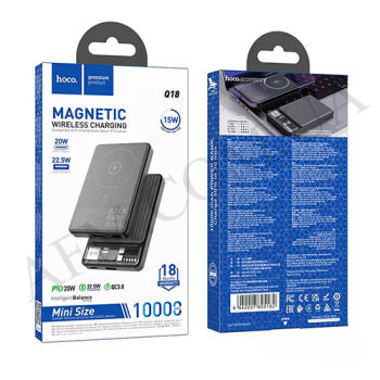 Зовнішній акумулятор (Power Bank) Hoco Q18 22.5W бездротовий (10000 mAh) чорний