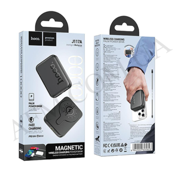 Зовнішній акумулятор (Power Bank) Hoco J117A (10000 mAh) 15W (MagSafe 7.5W) бездротова чорний