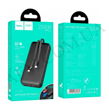 Зовнішній акумулятор (Power Bank) Hoco J118A (20000 mAh) чорний
