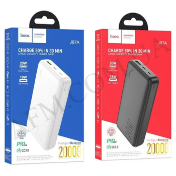 Зовнішній акумулятор (Power Bank) Hoco J87A PD20W + QC3.0 (20000 mAh) чорний