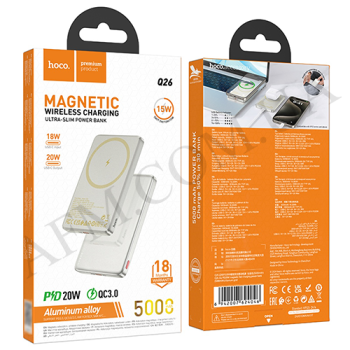 Зовнішній акумулятор (Power Bank) Hoco Q26 PD 20W бездротовий (5000 mAh) золотий!