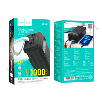 Зовнішній акумулятор (Power Bank) Hoco J86B (60000 mAh) чорний