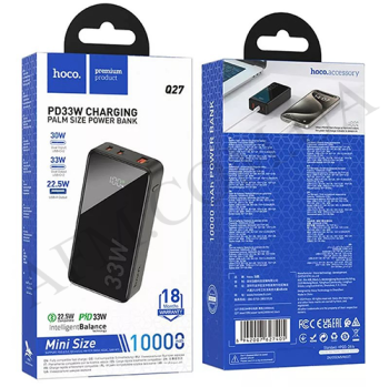 Зовнішній акумулятор (Power Bank) Hoco Q27 33W LCD (10000 mAh) чорний