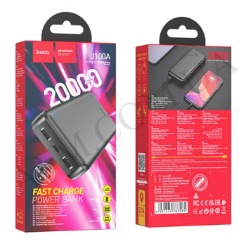 Зовнішній акумулятор (Power Bank) Hoco J100A (20000 mAh) чорний