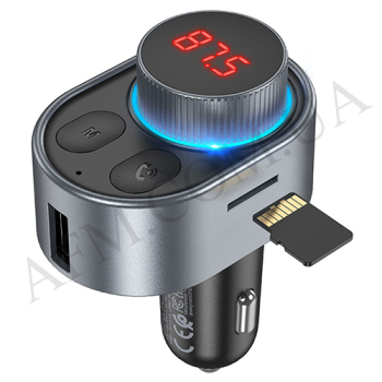 FM модулятор Hoco E72 PD30W серый