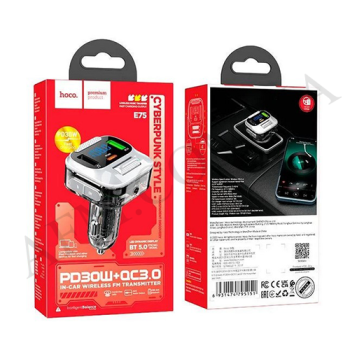 FM модулятор Hoco E75 PD30W + QC3.0 чёрный