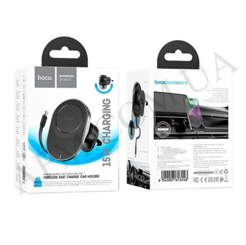 Автомобільний тримач Hoco HW12 з функцією бездротовий зарядки MagSafe (15W) чорний