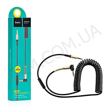 Кабель AUX Hoco UPA02 Spring Audio with mic 2м чорний