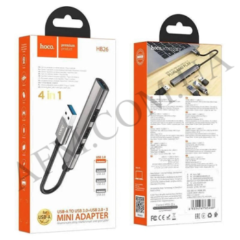 Перехідник HUB HB26 (USB to USB 3.0*1 + USB 2.0*3)