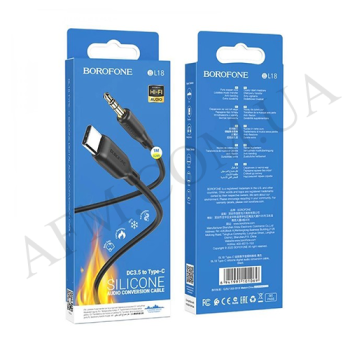 Кабель AUX Borofone BL18 Type-C чорний