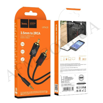 Кабель AUX Hoco UPA28 3.5 - 2xRCA 1.5м чорний