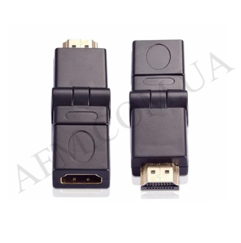 Перехідник HDMI-HDMI поворотный 180гр чорний