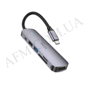 Перехідник HUB HB28 (Type-C to HDTV + USB3.0 + USB 2.0 + SD + TF + PD)