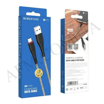 USB кабель Borofone BX25 Micro USB чорний