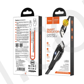 USB кабель Hoco U89 Safeness Micro USB 2.4A (1200mm) чорний