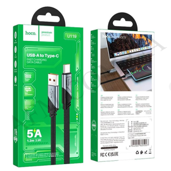 USB кабель Hoco U119 Type-C 5A (1000mm) чёрный