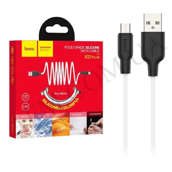 USB кабель Hoco X21 Plus Micro USB 2A (2000mm) чёрно-білий