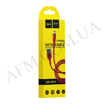 USB кабель Hoco X26 Xpress Charging Micro USB (1000mm) червоний