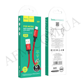 USB кабель Hoco X89 Micro USB (1000mm) червоний