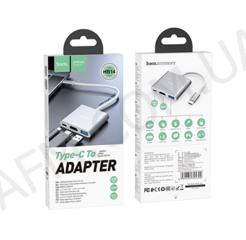 HUB адаптер Hoco HB14 Easy use Type-C для USB3.0 + HDMI + PD