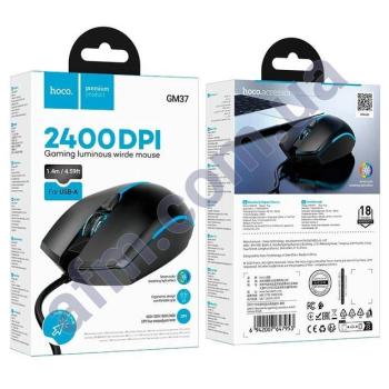 Мишка для комп'ютера провідна Hoco GM37 чорна