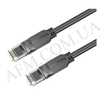 Кабель интернет LAN (RJ45) Borofone BUS01 8м Category 6 Gigabit чорний