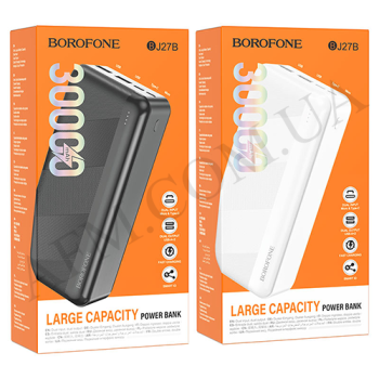 Зовнішній акумулятор (Power Bank) Borofone BJ27B (30000 mAh) білий