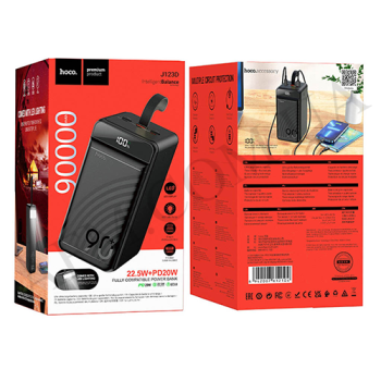 Зовнішній акумулятор (Power Bank) Hoco J123D 22.5W + PD20W (90000 mAh) чорний