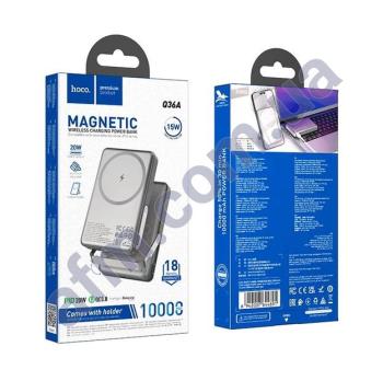 Зовнішній акумулятор (Power Bank) Hoco Q36A PD 5-10W бездротовий + підставка (10000 mAh) сірий