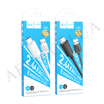 USB кабель Hoco X88 Gratified 2.4A Micro USB білий