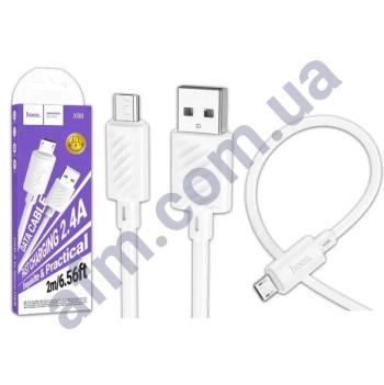 USB кабель Hoco X88 Gratified 2.4A Micro USB (2000mm) білий